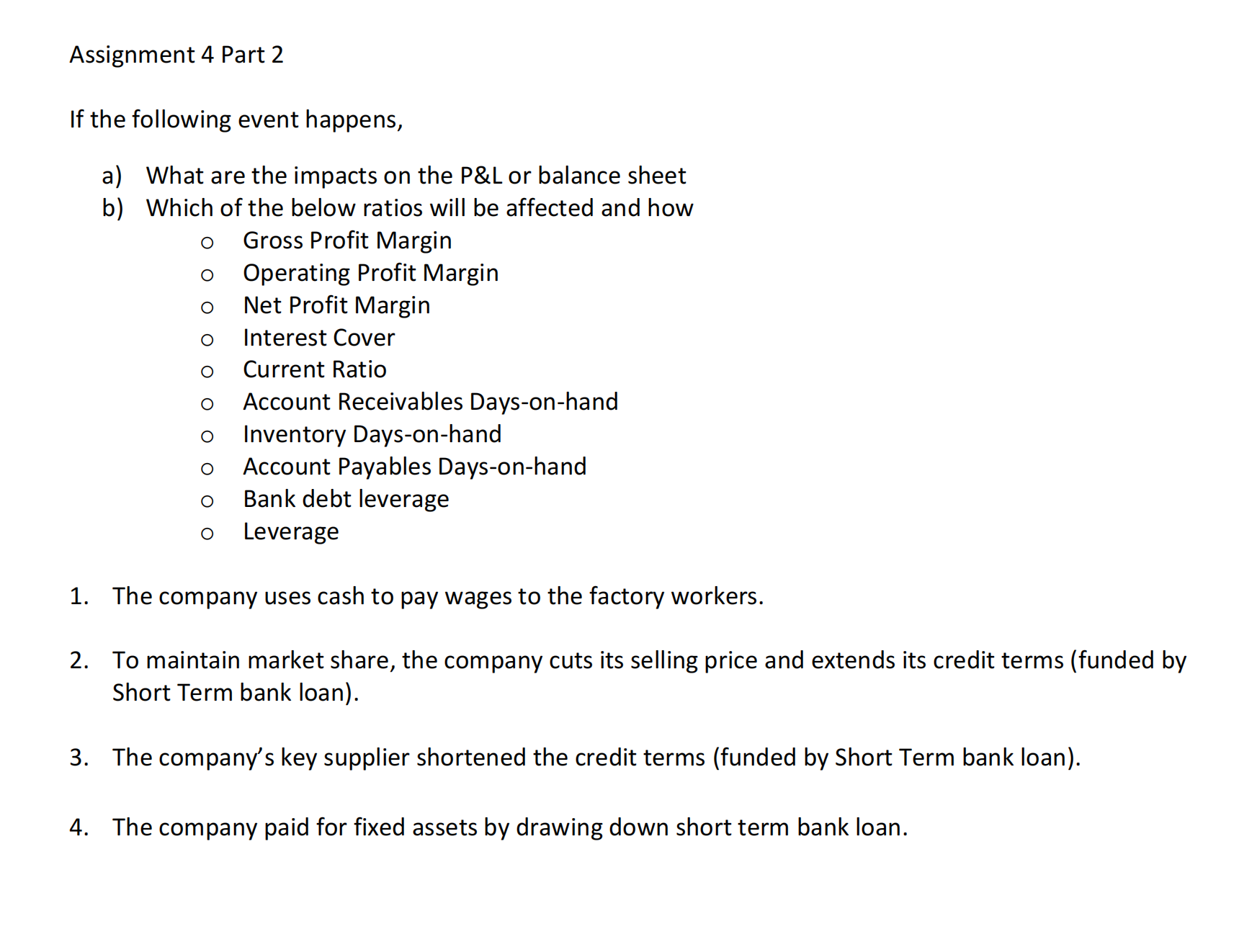 Assignment 4 Part 2 If the following event