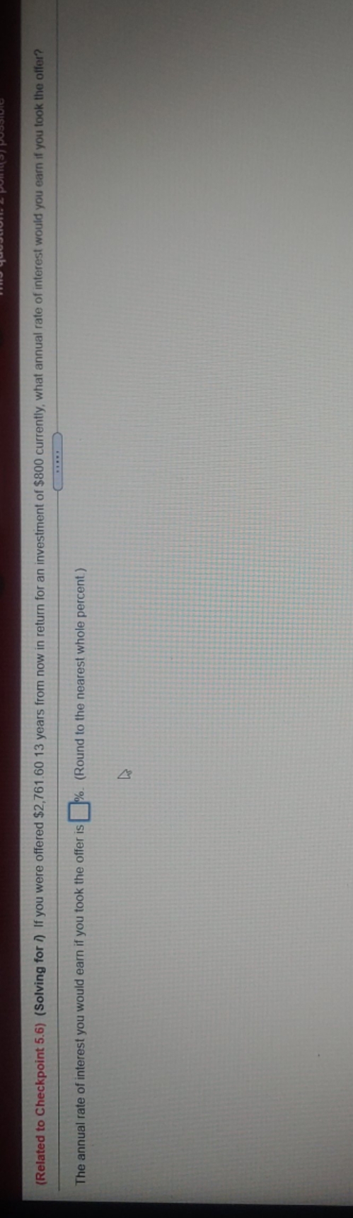 solve the problem (Related to Checkpoint 5.6)