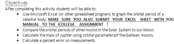 Objectives After completing this activity