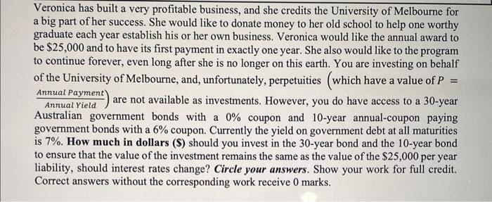 I1 Veronica has built a very profitable business,