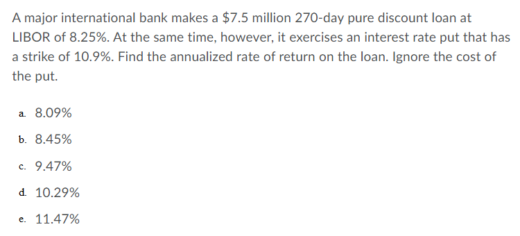 A major international bank makes a $7.5 million