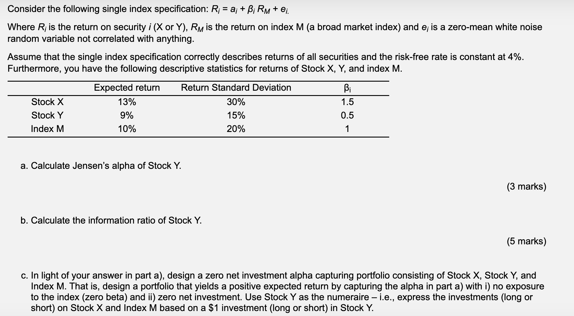 Consider the following single index