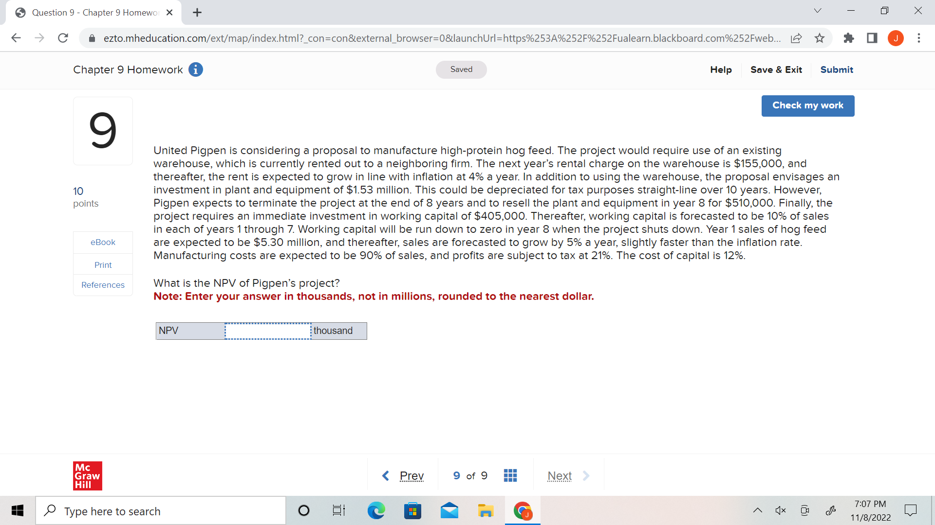 6 Question 9 - Chapter 9 Homew < X + V X ( C' i