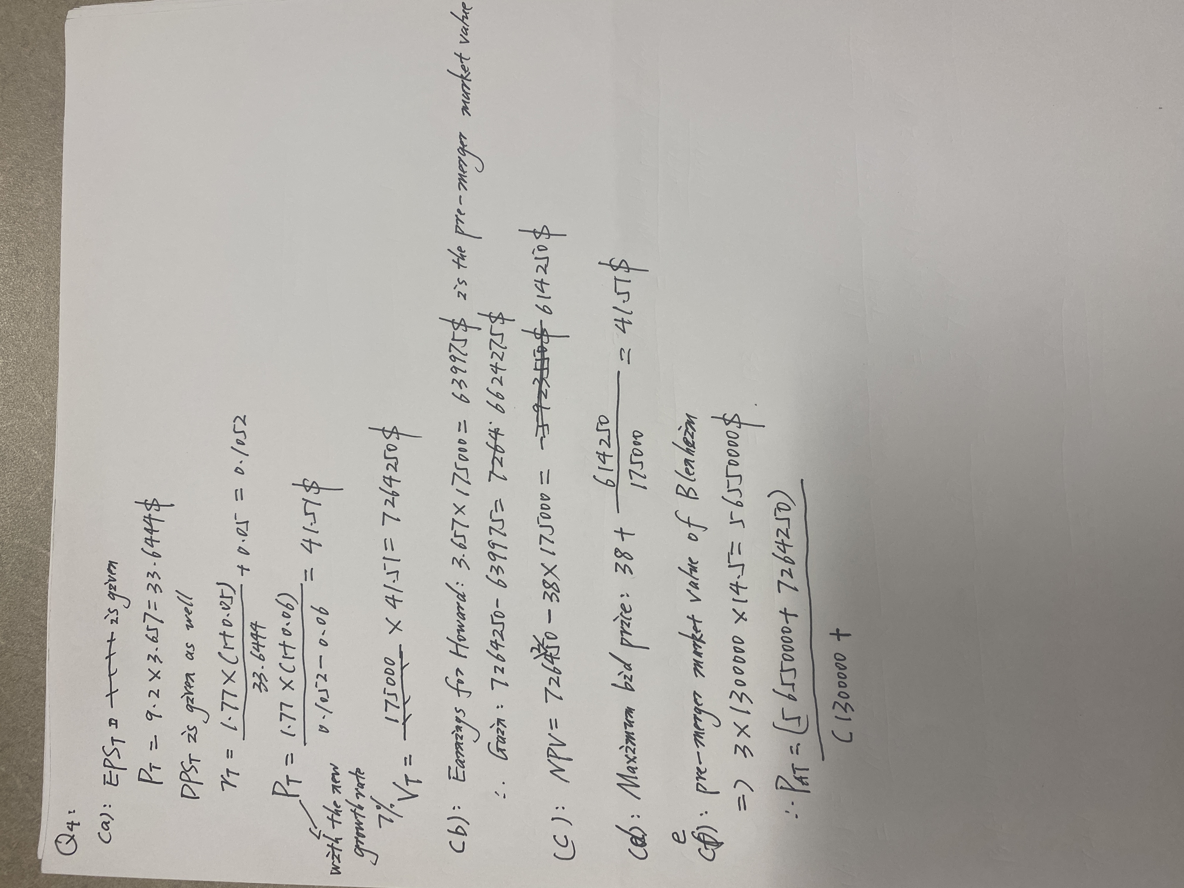 Q4 : ca): EPSTD + ++ 2's given PT = 9.2 X 3.