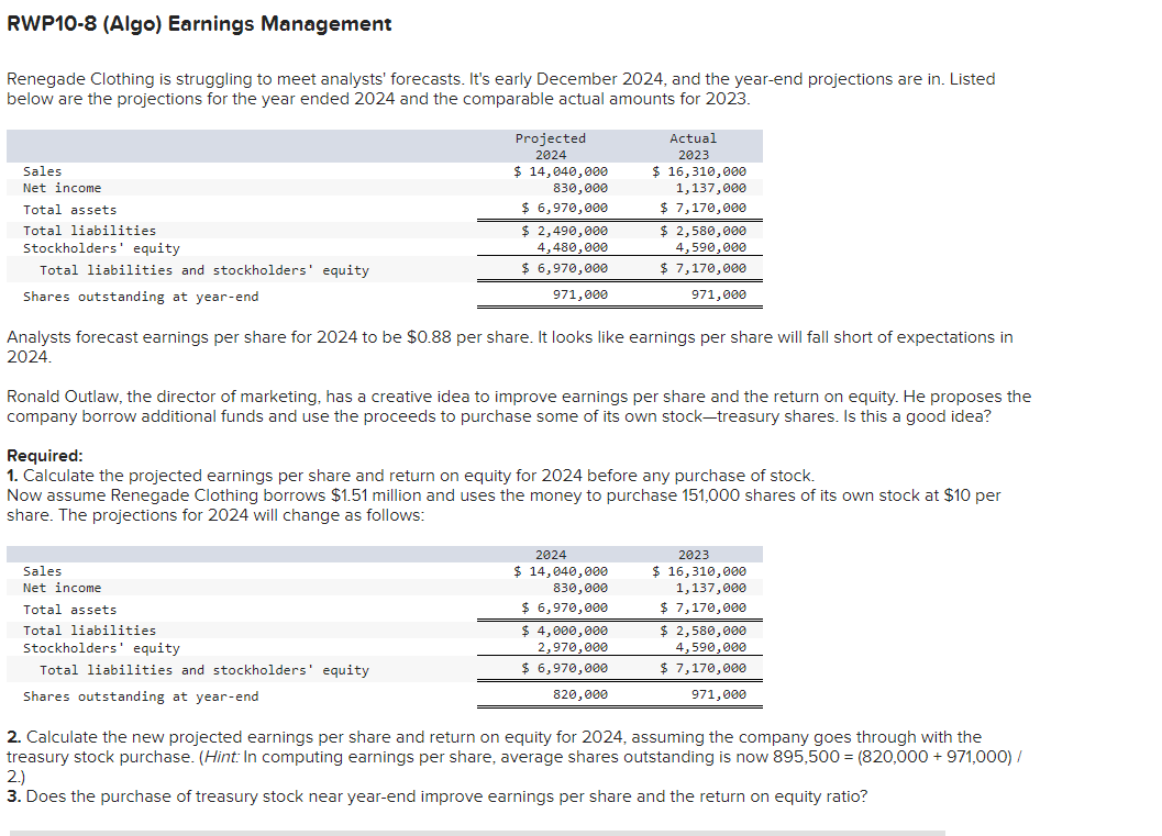 RWP10-8 (Algo) Earnings Management Renegade