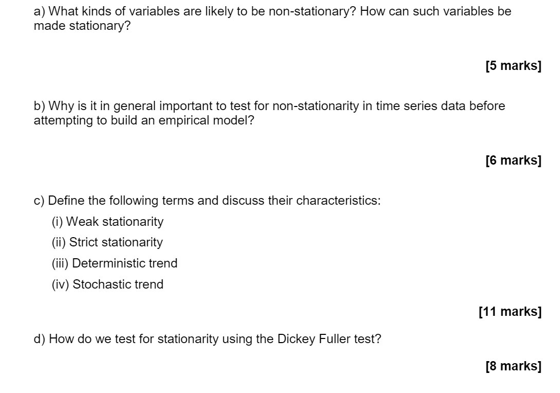 a) What kinds of variables are likely to be