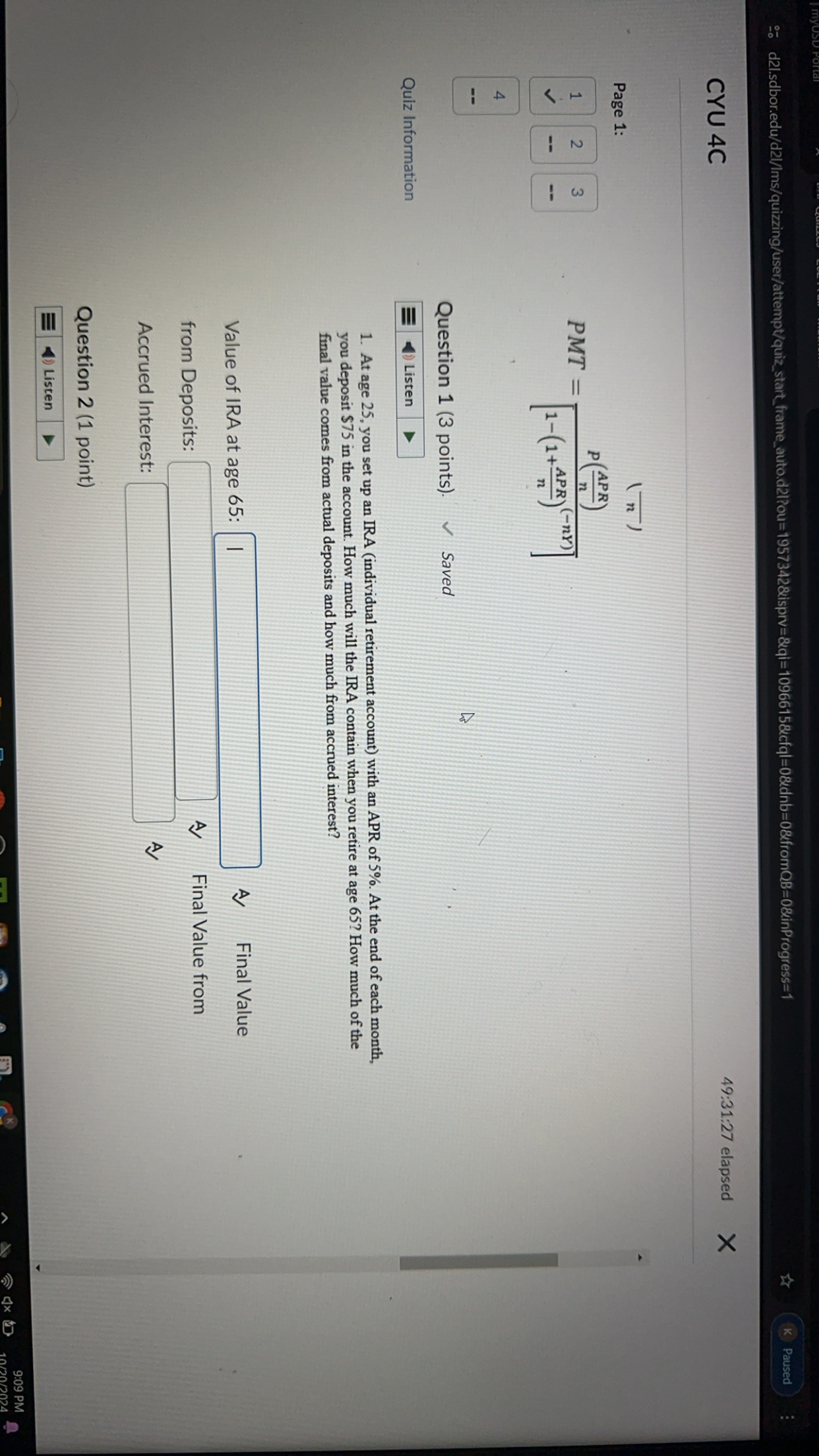 Question 1 (3 points). v Saved E[wusen | | 1.