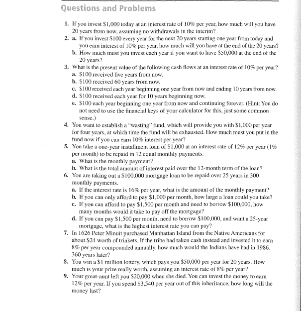 For chapter 4 complete questions #1 - #8, #18,