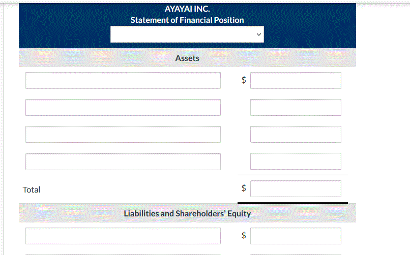 Chapter 5: Ques 2: Ayayai Inc. had the following