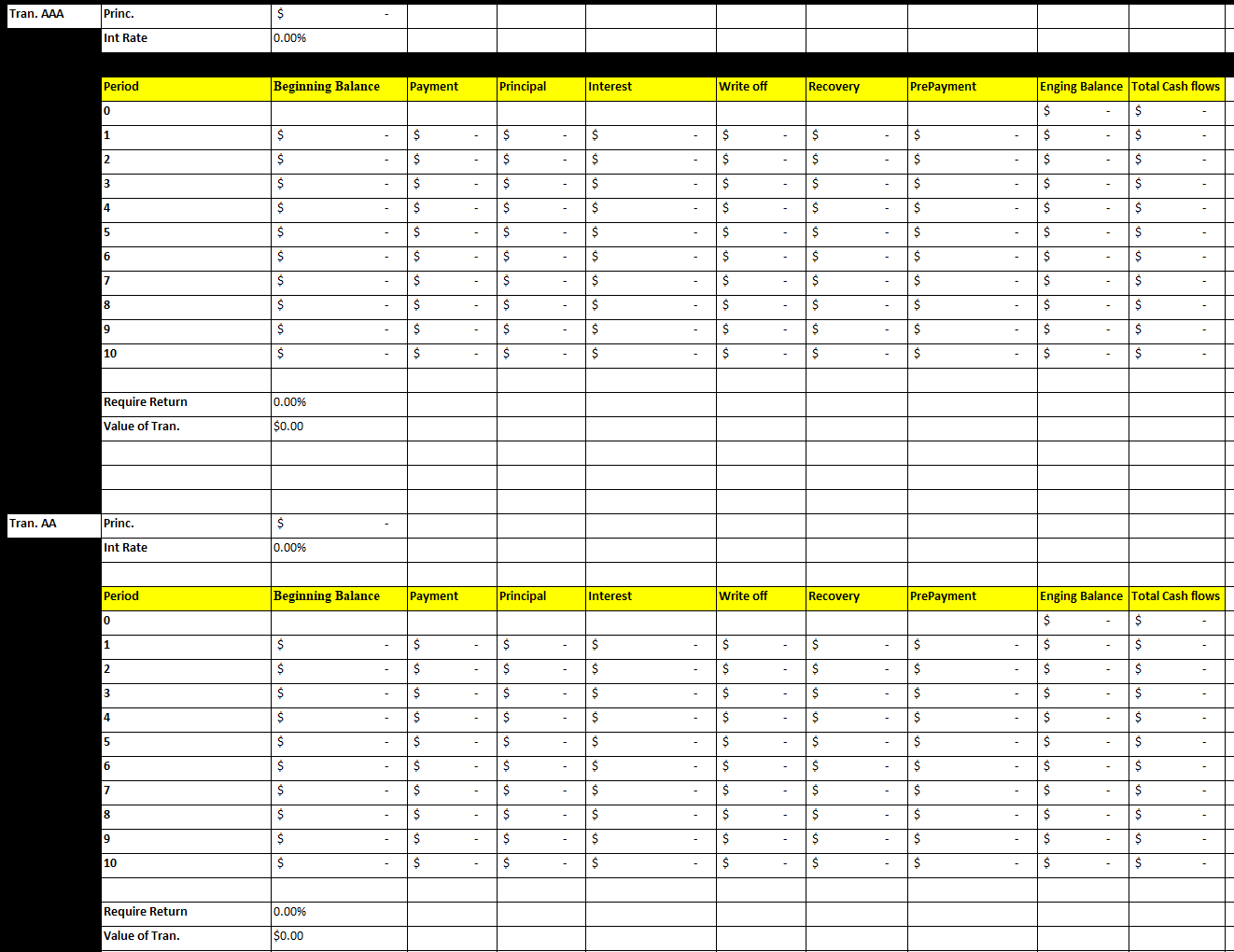 Please display answer in the provided excel set