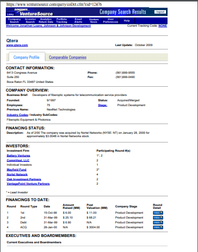 Below is the tear-sheet and Venture Source
