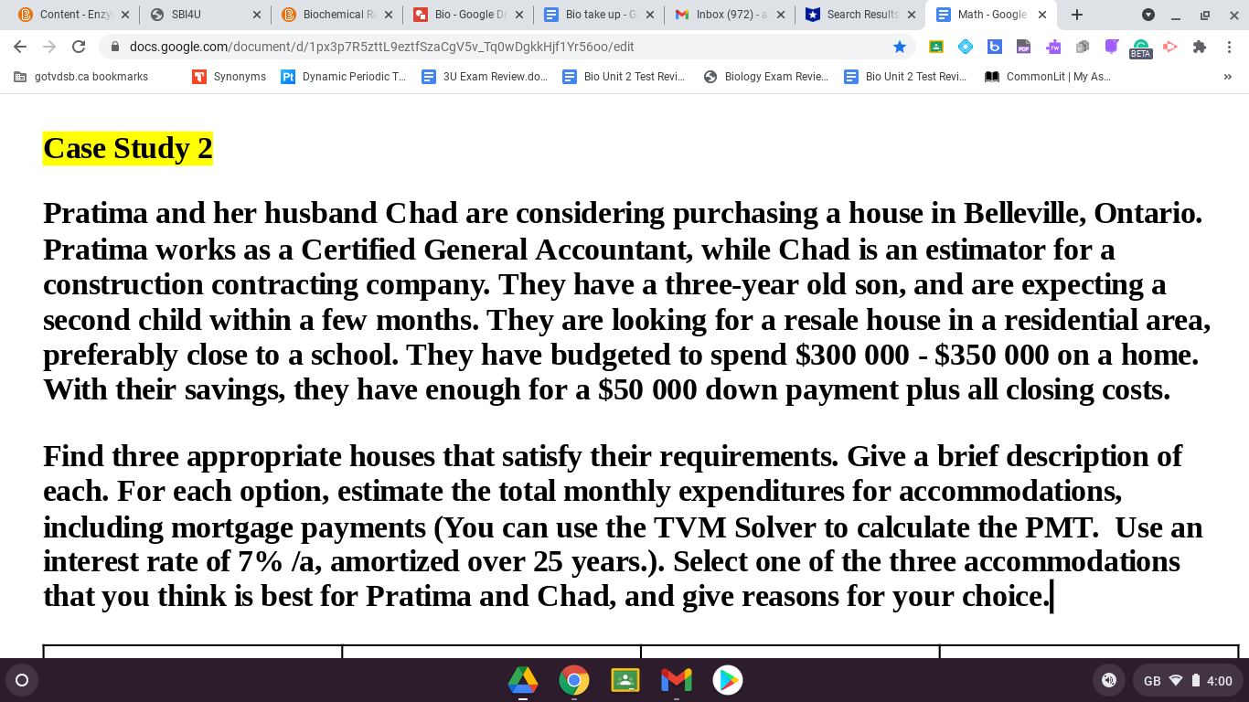 Content - Enzy X SBI4U X @ Biochemical RE X Bio -