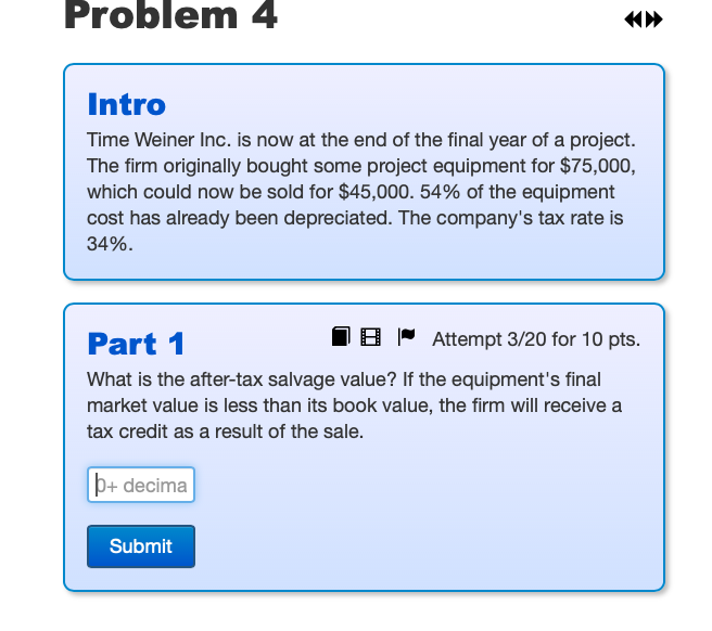Problem 12 Intro Consider a project with a 5-year