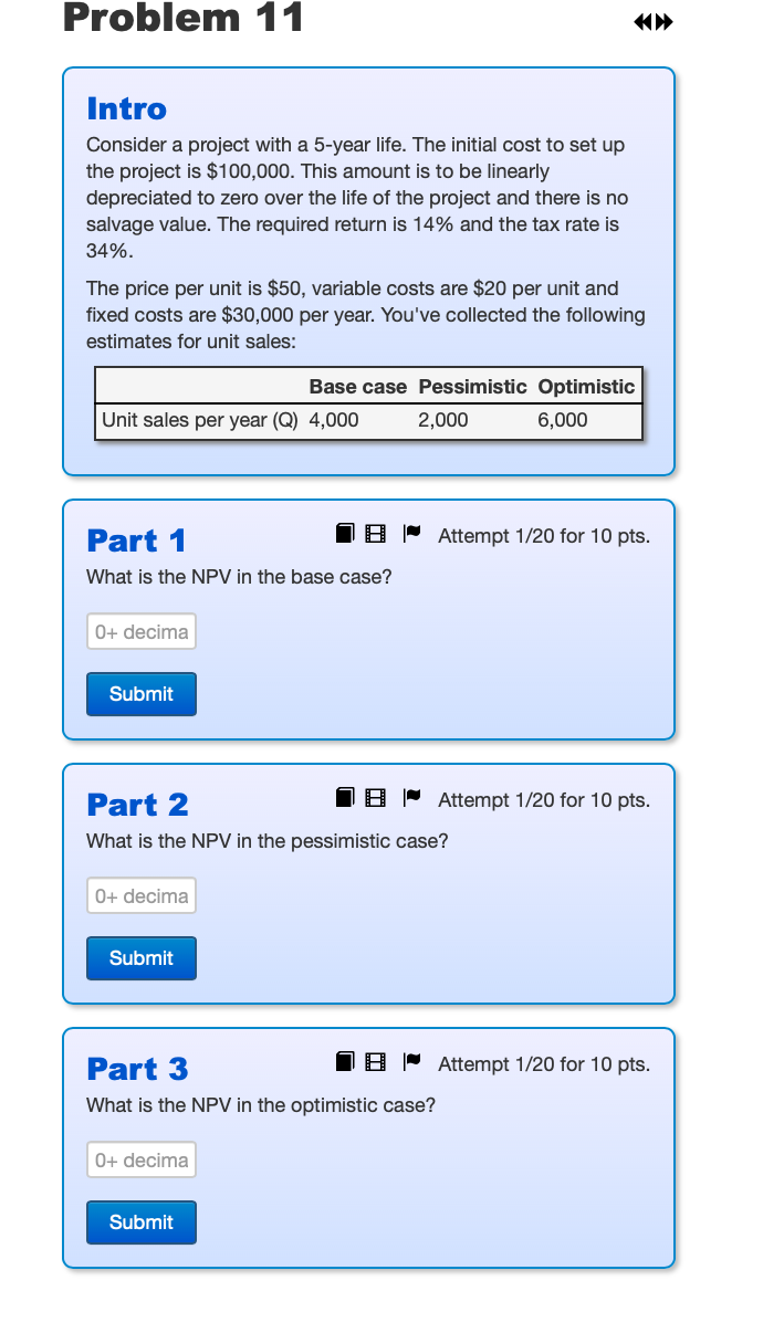 Problem 12 Intro Consider a project with a 5-year