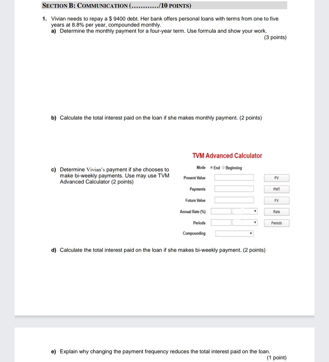 hey please I need help SECTION B: COMMUNICATION