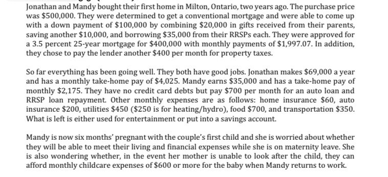 Questionsa. While on maternity leave, Mandy will