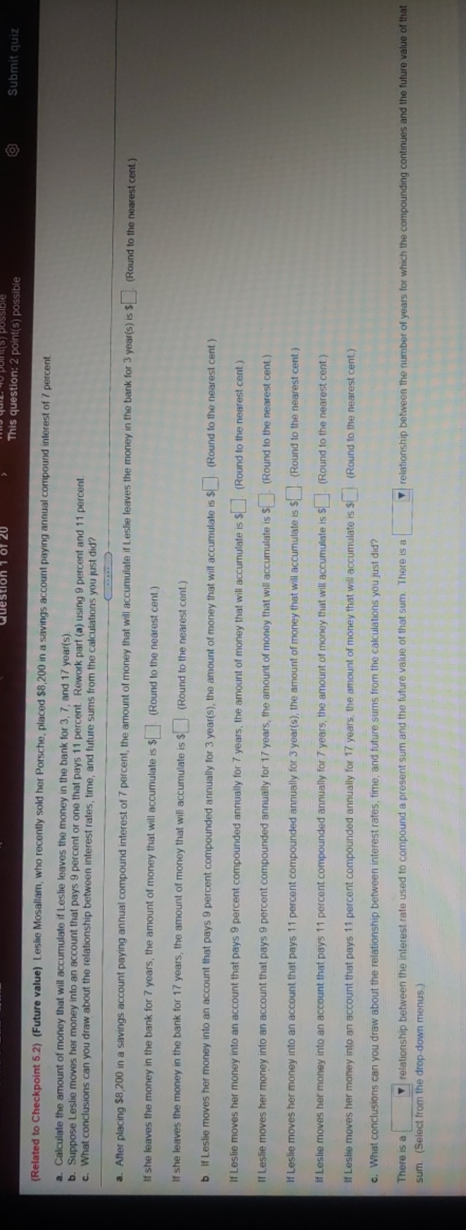 solve the problem This question: 2 point(s)