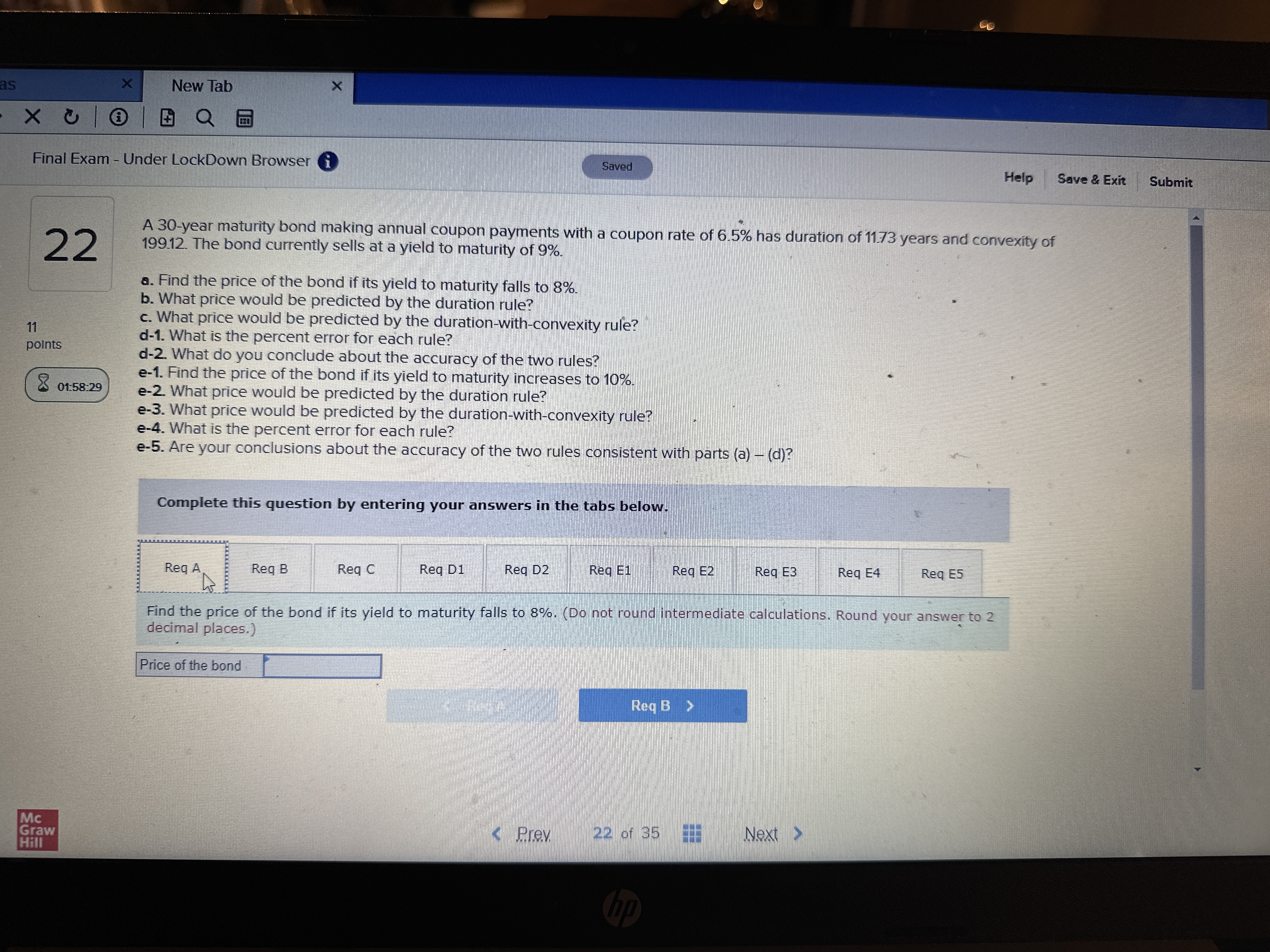 X New Tab X X U @ B Q E Final Exam - Under