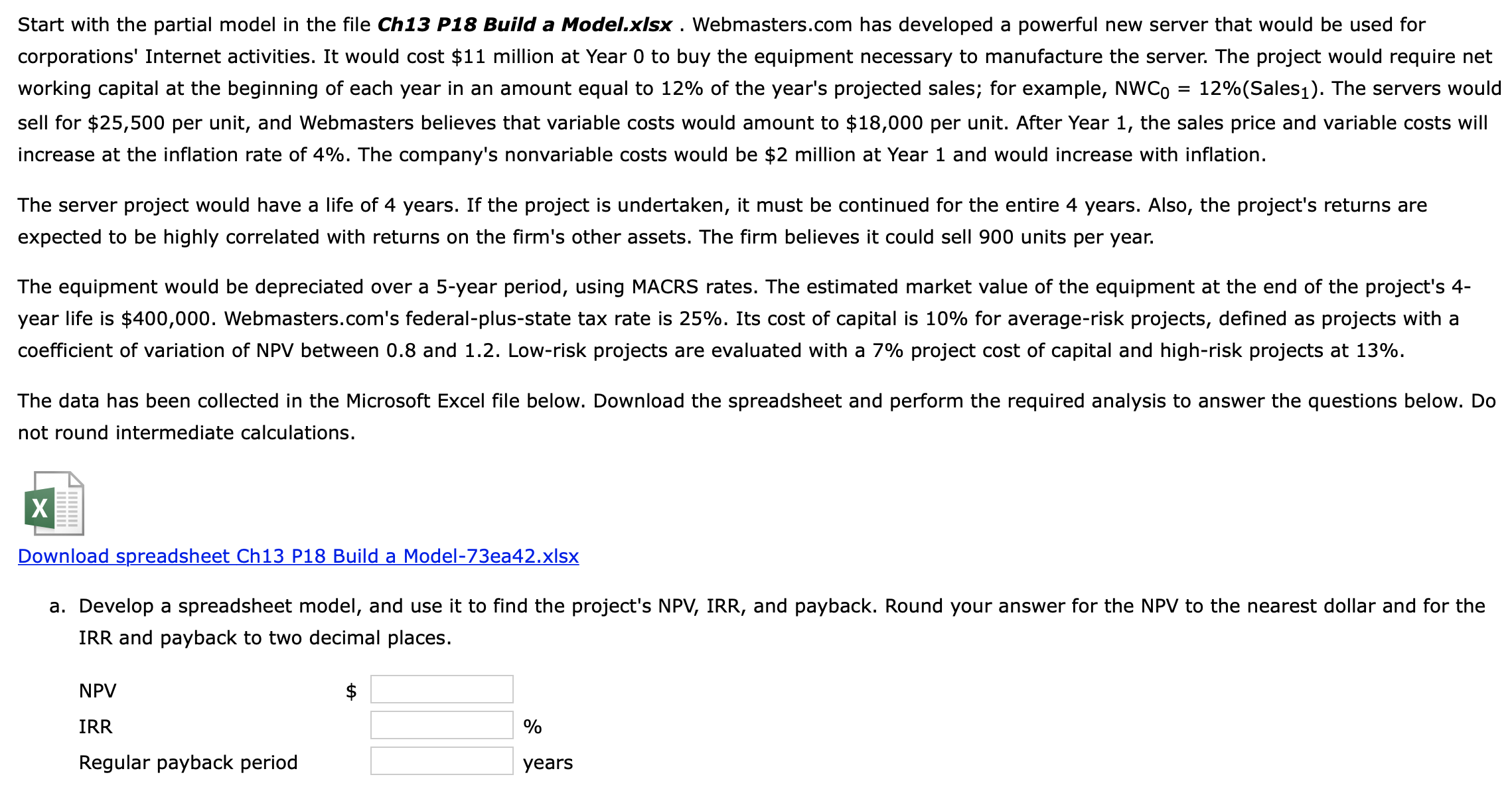 Start with the partial model in the le Ch13 P18