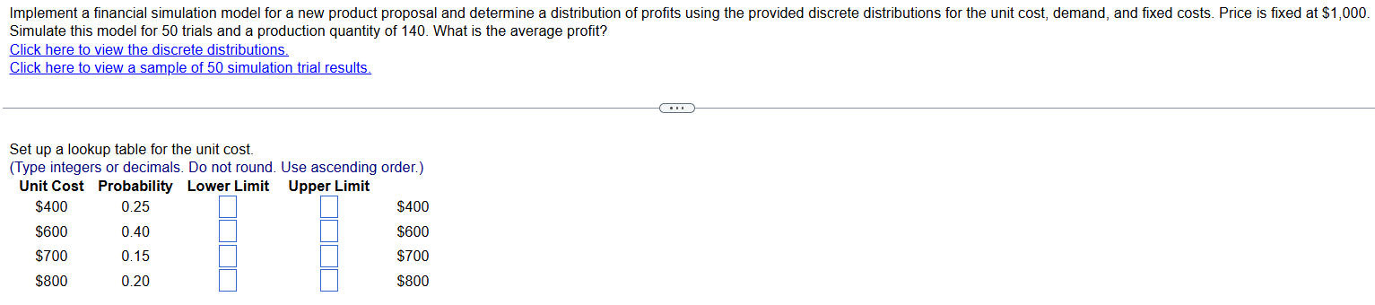 Implement a financial simulation model for a new