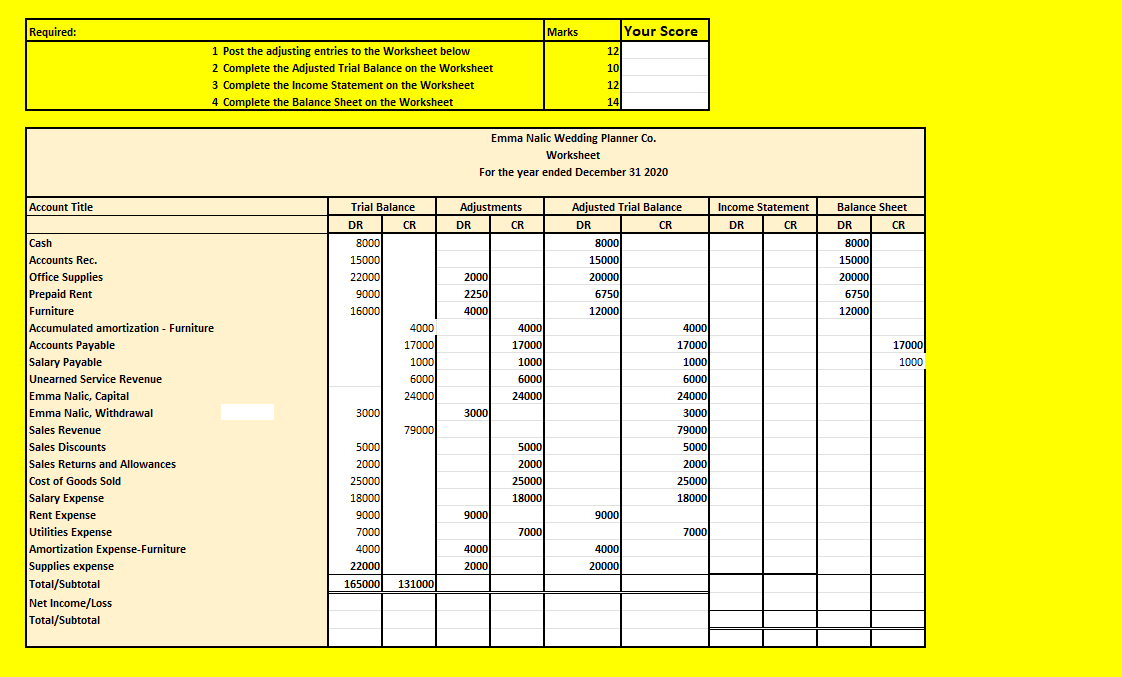 based on this chart how do i complete the others?