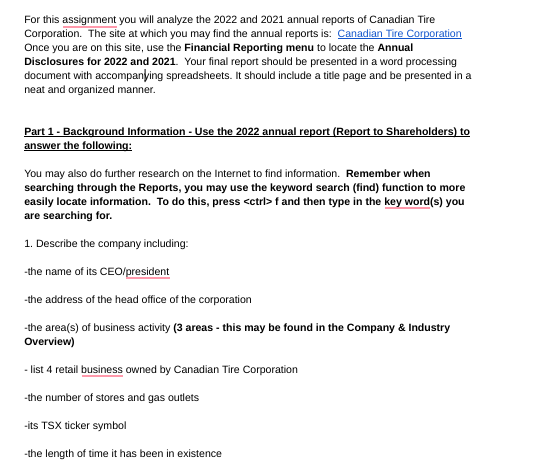 For this assignment you will analyze the 2022 and