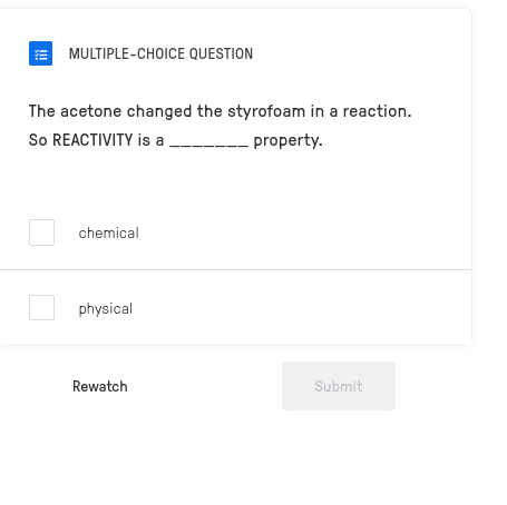 ans MULTIPLE-CHOICE QUESTION The acetone changed