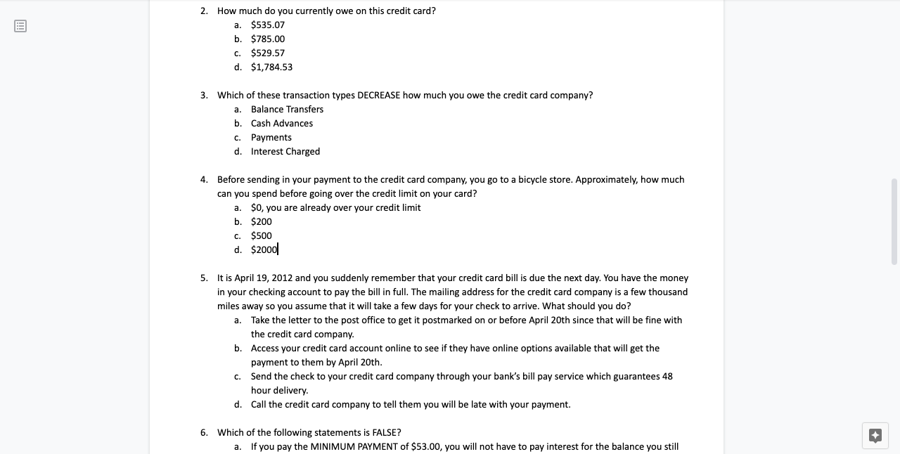 Select the correct answer in the sheet? FINE