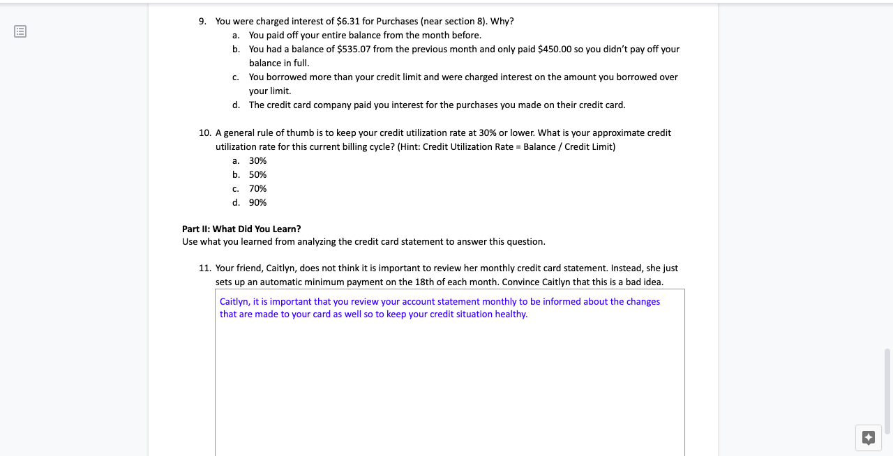 Select the correct answer in the sheet? FINE