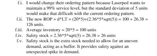 A.i. I would change their ordering pattern