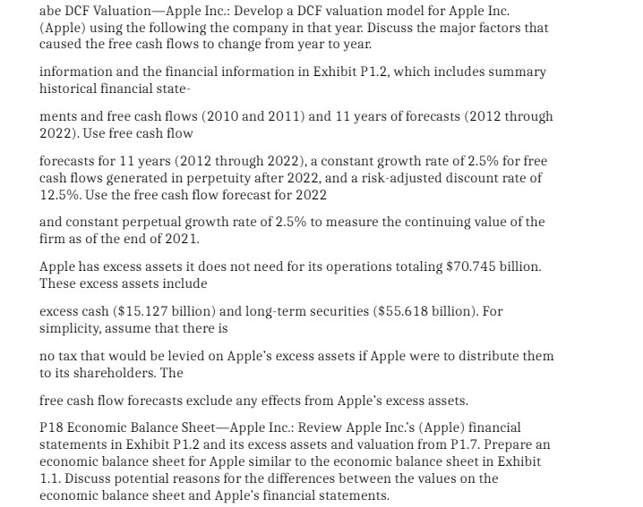 abe DEF 1ValuationApple Inc.: Develop a DEF