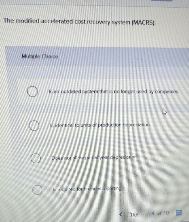 The modified accelerated cost recovery system