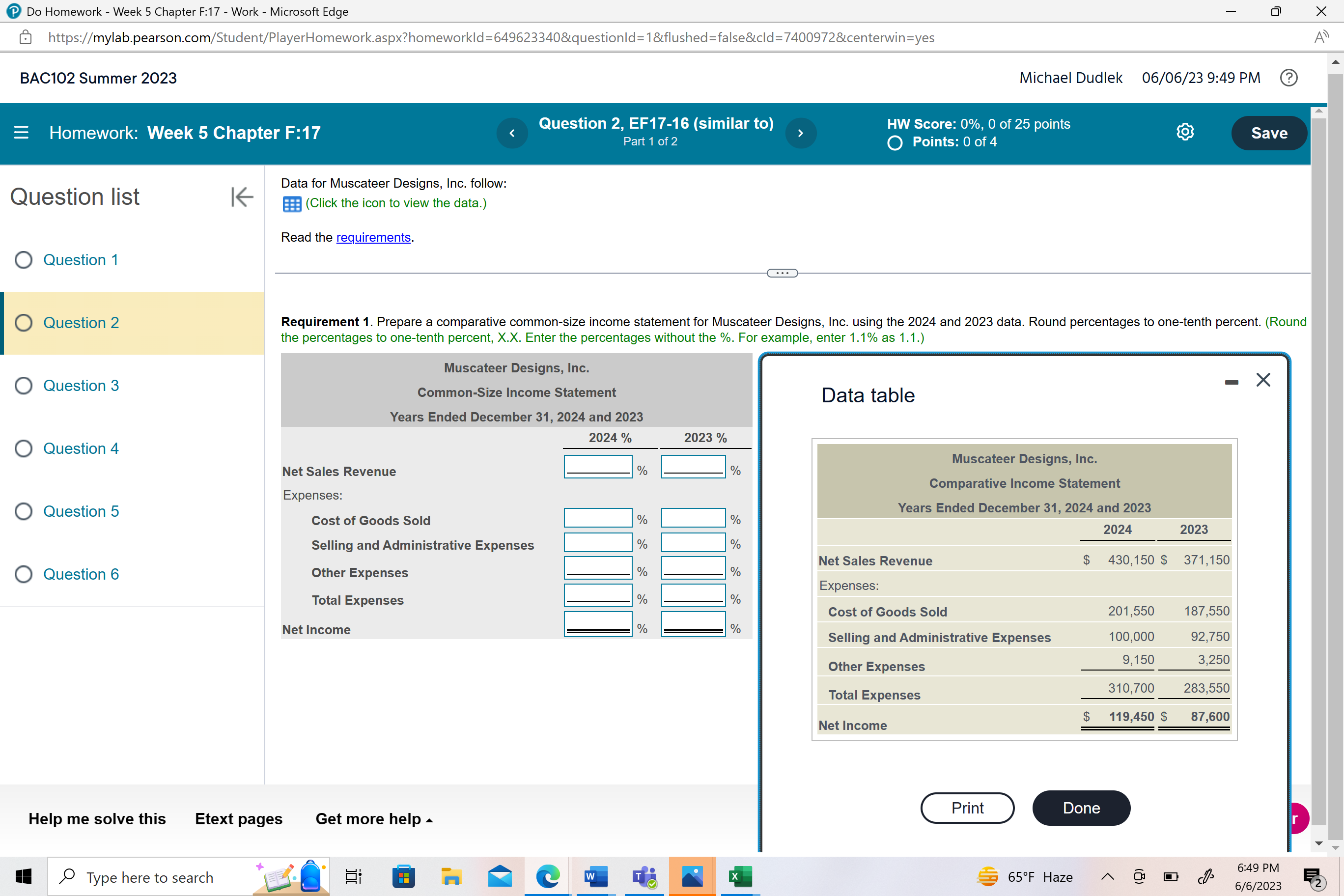 Do Homework - Week 5 Chapter F:17 - Work -