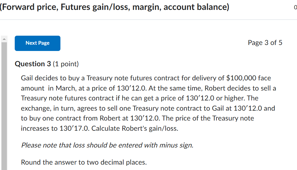 Please Calculate Robert's gain/loss using data