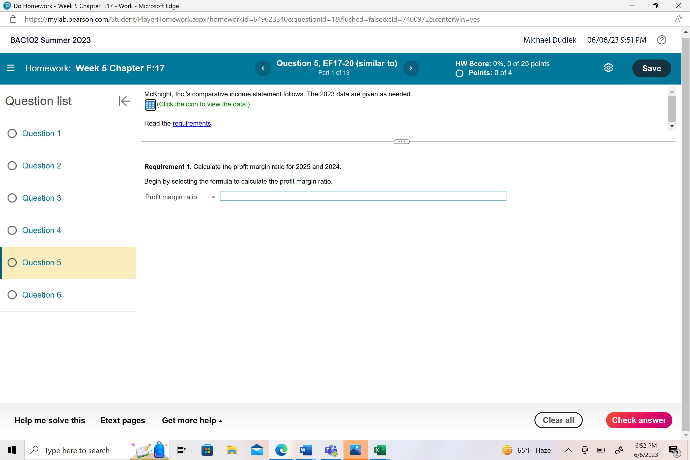 Do Homework - Week 5 Chapter F:17 - Work -