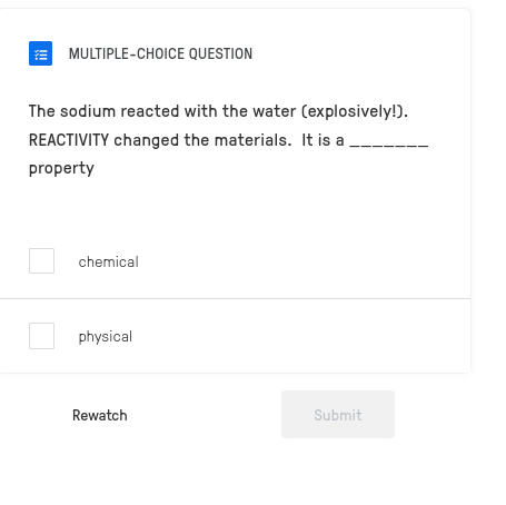 ans MULTIPLE-CHOICE QUESTION The sodium reacted