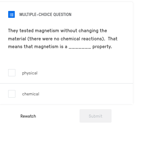 ans MULTIPLE-CHOICE QUESTION They tested