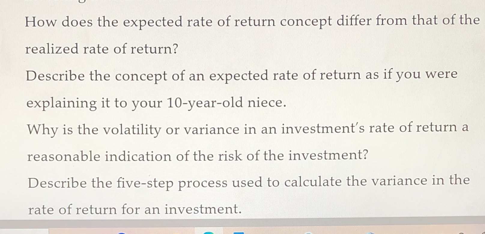 U How does the expected rate of return concept