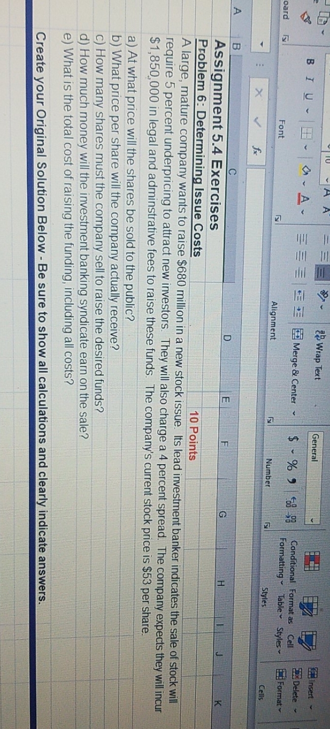 please show work, thank you 101 ab Wrap Text