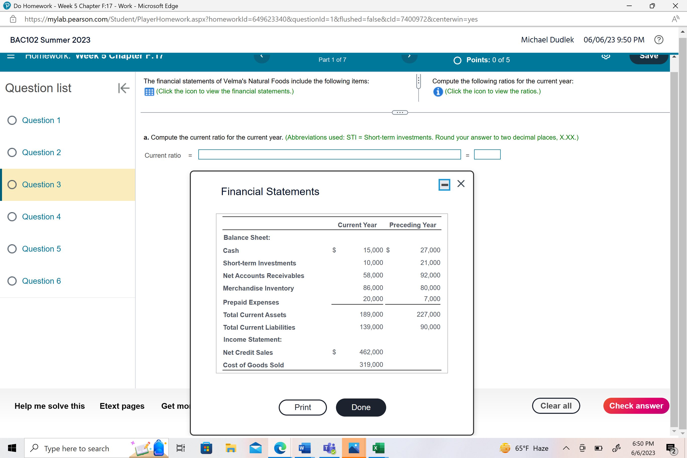 Do Homework - Week 5 Chapter F:17 - Work -