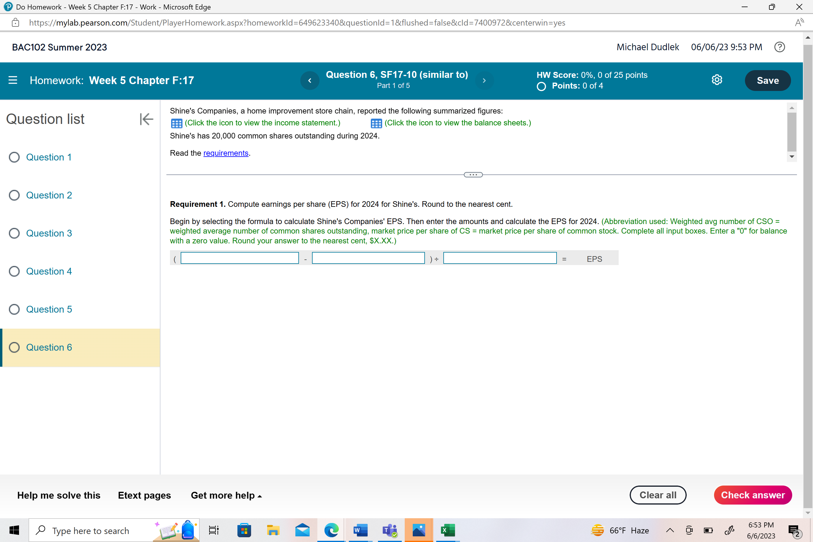 Do Homework - Week 5 Chapter F:17 - Work -