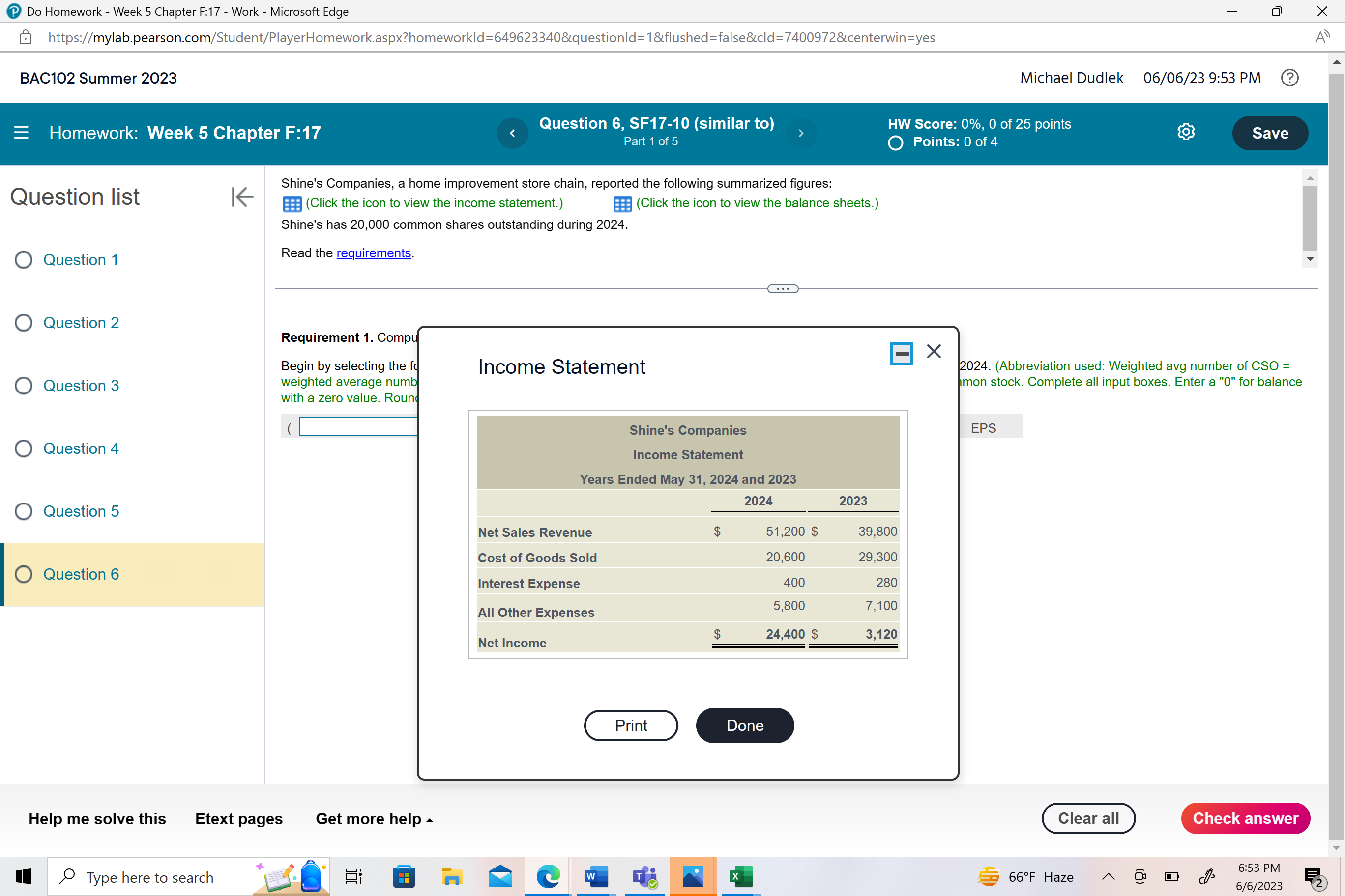 Do Homework - Week 5 Chapter F:17 - Work -