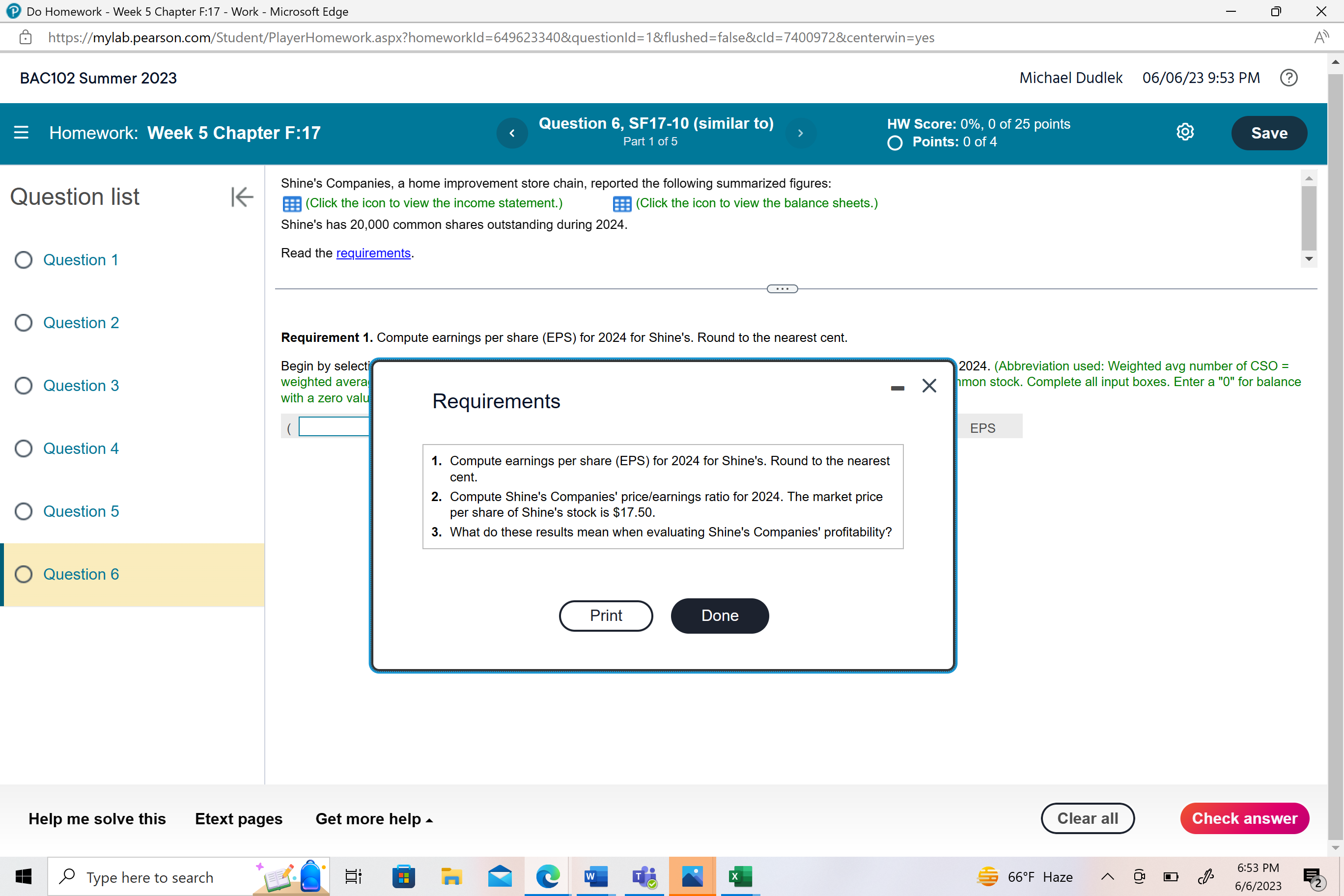 Do Homework - Week 5 Chapter F:17 - Work -