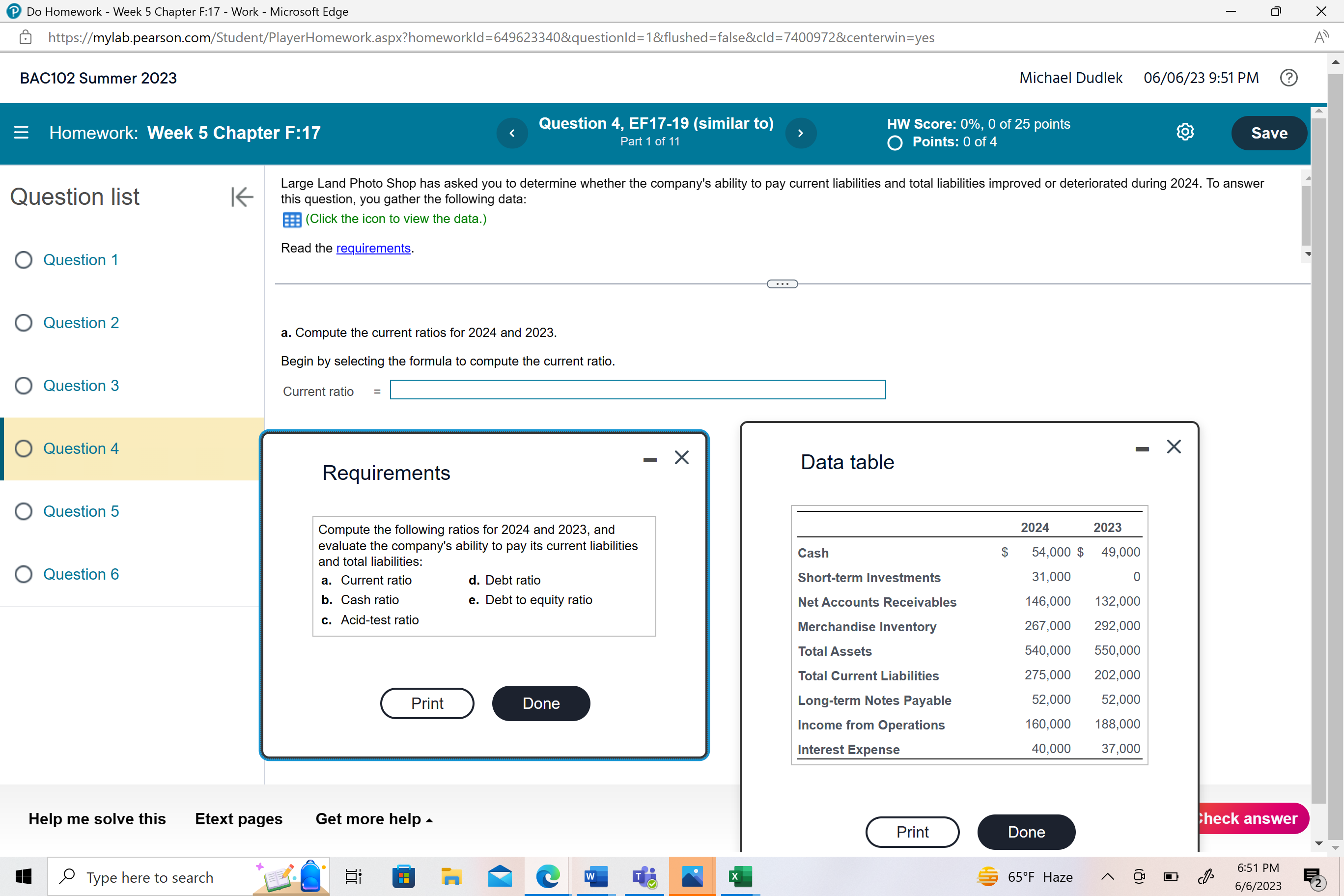 Do Homework - Week 5 Chapter F:17 - Work -
