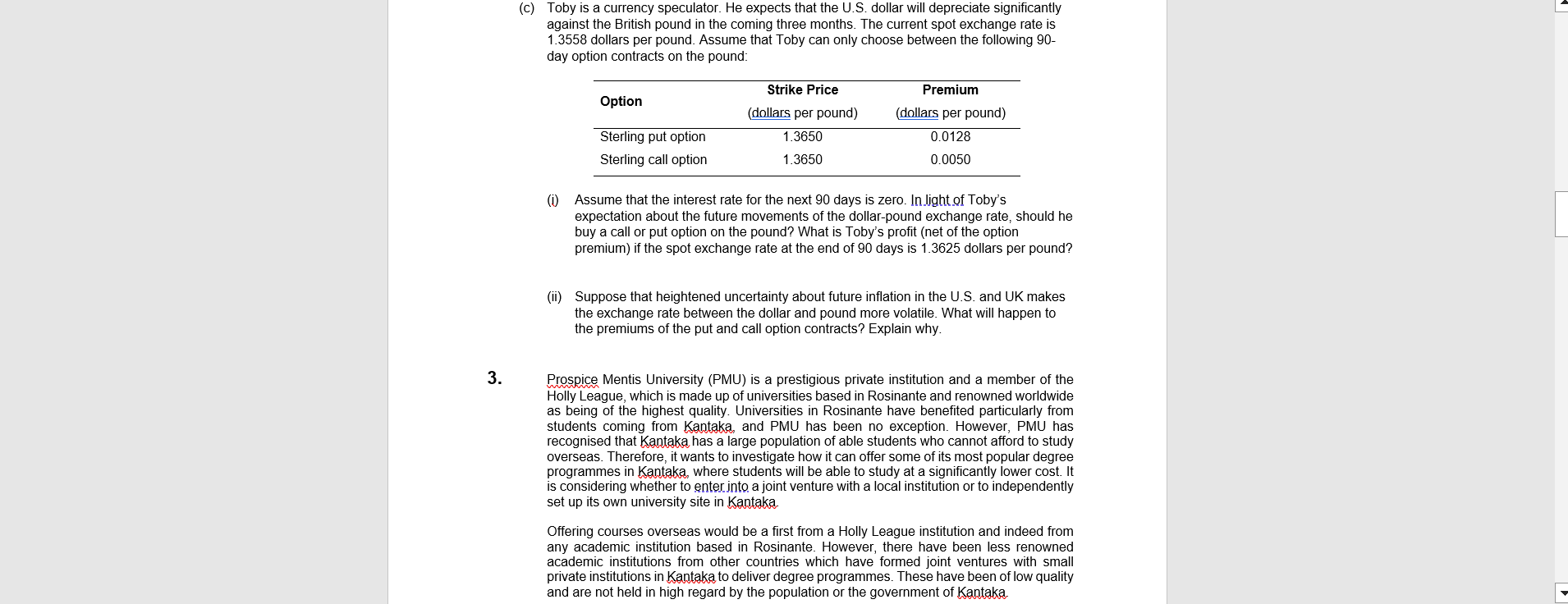 2. (3) Assume that there is perfect capital