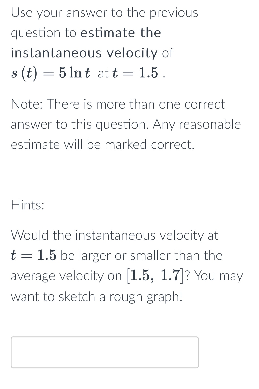 Use your answer to the previous question to