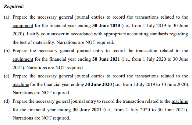Question 1 Jordan Lid acquired a new equipment on