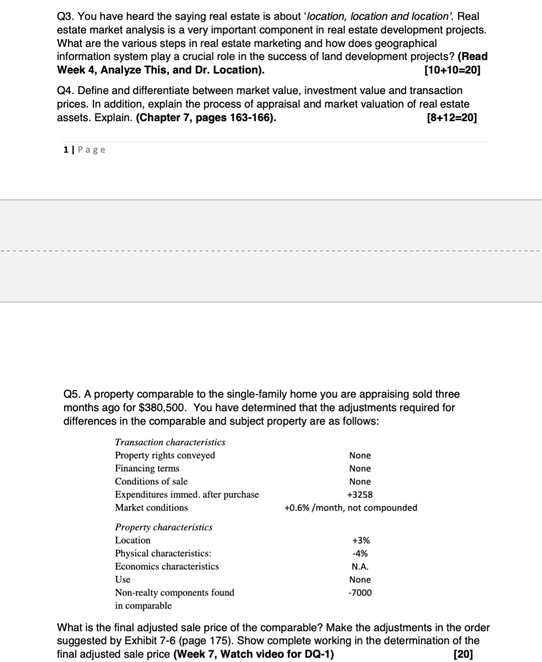 Answer all questions: The mid-term exam is an