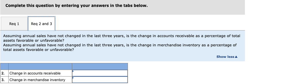 Compute the annual dollar changes and percent