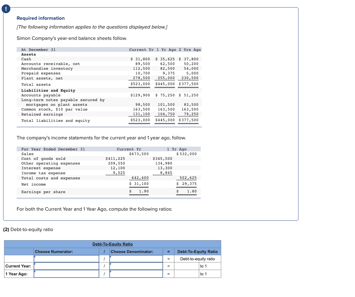 Compute the annual dollar changes and percent